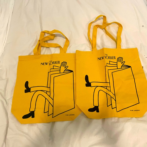 New, never used canvas New Yorker totes in yellow - Picture 1 of 1